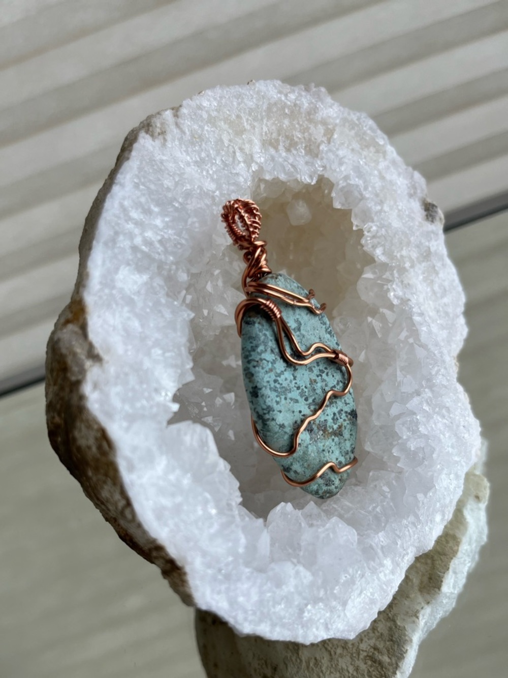 Copper Wrapped Pendant - Picture 3 of 7